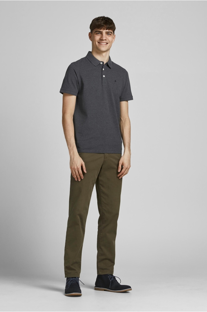 JJEPAULOS POLO SS NOOS 12136668 Dark grey/Tonal/Black